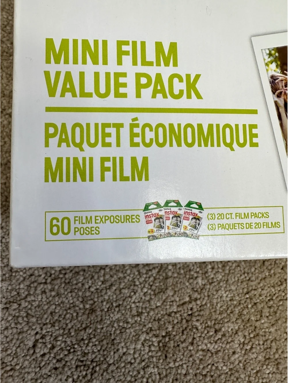 Fujifilm Instax Mini Instant Film Value Pack 60 Exposures 2018 Mini 8-12 Evo